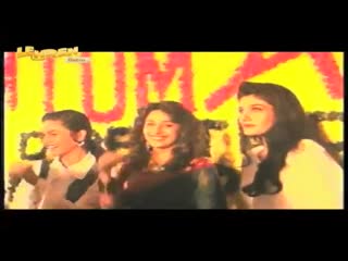 madhuri dixit, raveena tandon, pooja bhatt and sanjay kapoor. hum tum aur woh movie launch event, 1994 mature