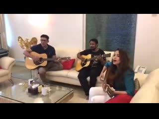 madhuri dixit happy moments nene playing guitar mature