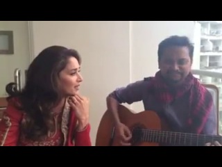 behind the scenes: madhuri sings with guitar accompaniment