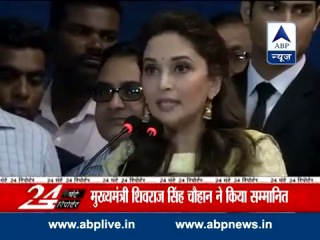 madhuri dixit representative of the unesco maternal and teen protection program launching a program in india bhopal, gujarat mature